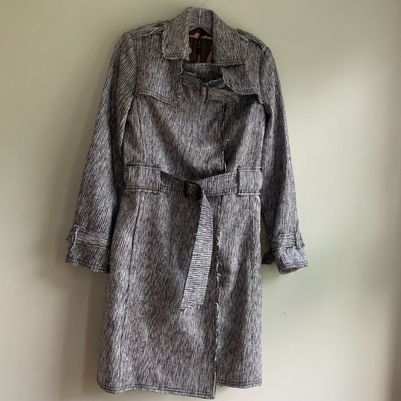 Anthropologie Jackets & Blazers - Poleci silver coat jacket size 4 Anthropologie womens silk cotton blend